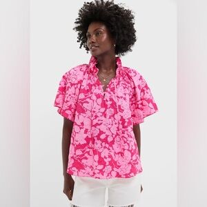 HYACINTH HOUSE Multi Pink Leafy Floral‎ Thea Blouse NWT Size XL